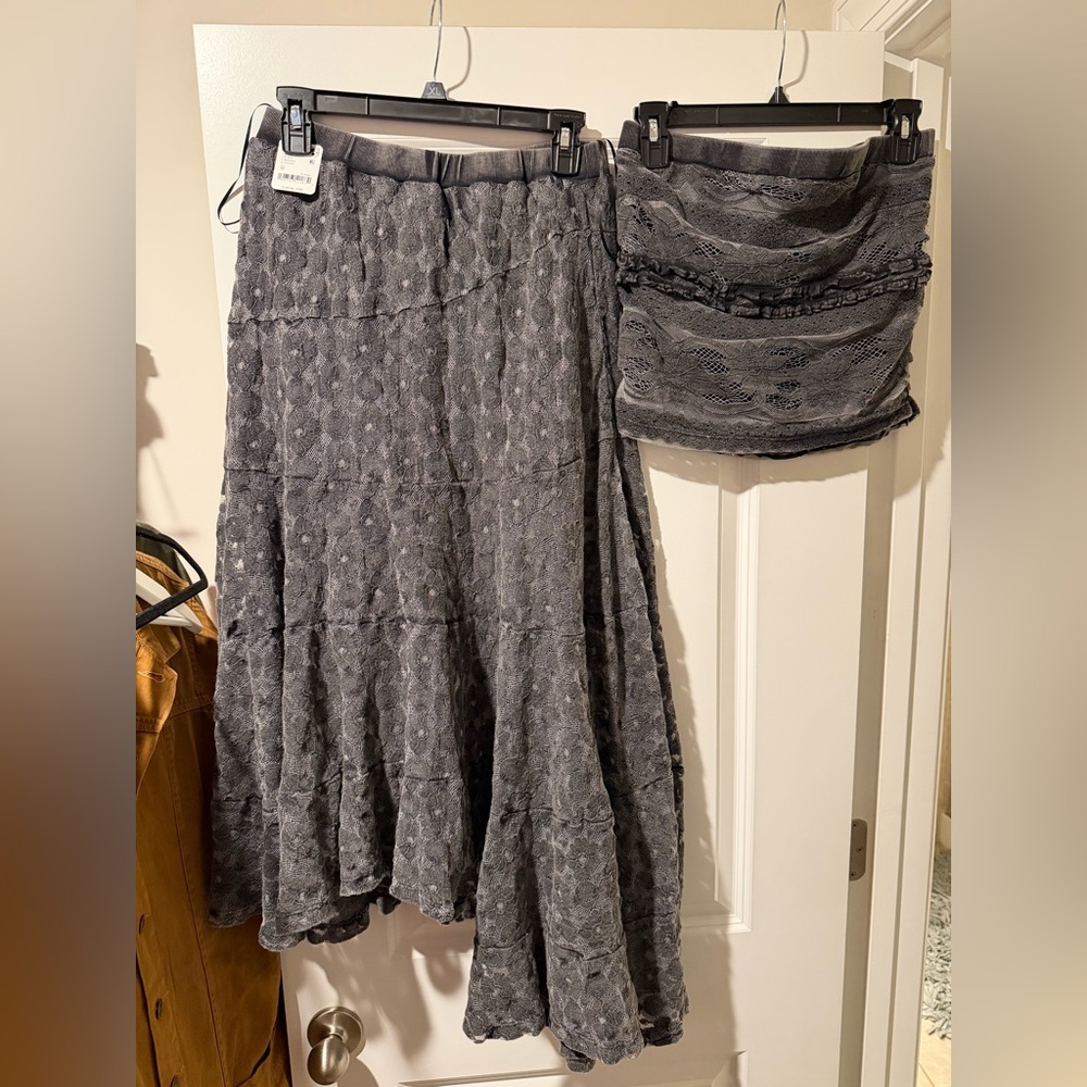 Elegant Gray Lace Skirt Set 🔥🔥🔥